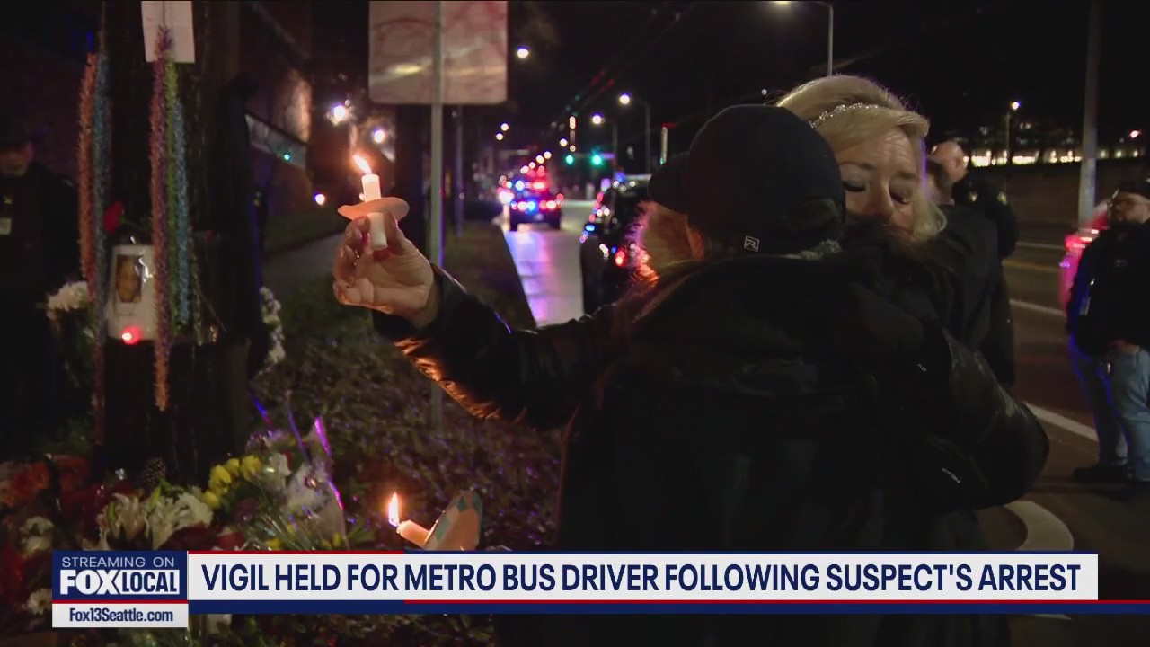Vigil held for slain metro bus driver after suspect's arrest