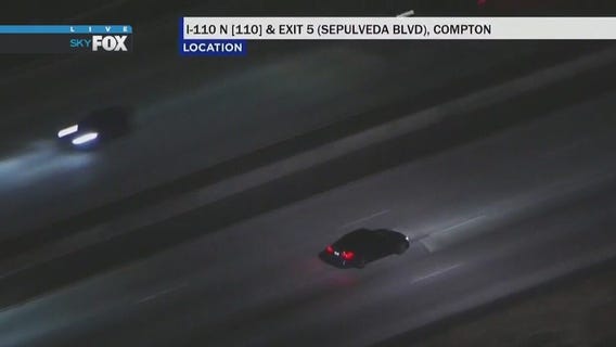 Pursuit driver speeds past other cars on 110 freeway