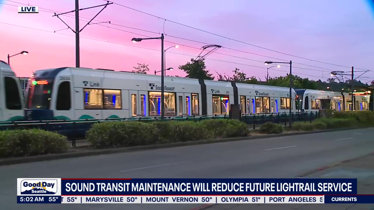 Sound Transit maintenance will reduce future light rail service