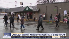 Starbucks workers strike nationwide on 'Red Cup Day' demanding better pay
