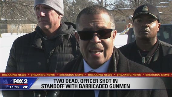 2 killed, 3 officers shot in barricaded gunman incident on Detroit's east side