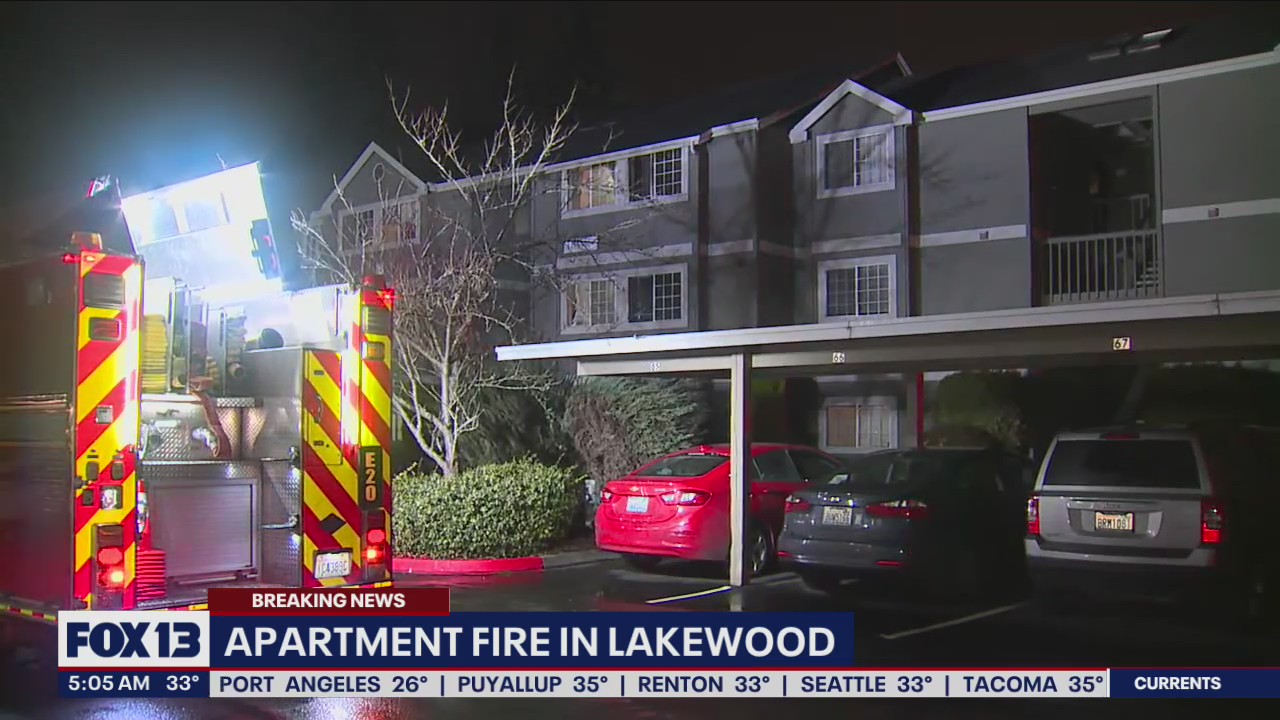 Crews tackle apartment fire in Lakewood
