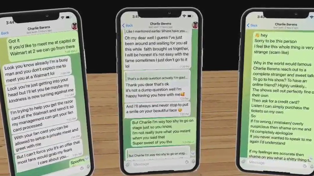 Comedian Charlie Berens reacts to impersonation scam