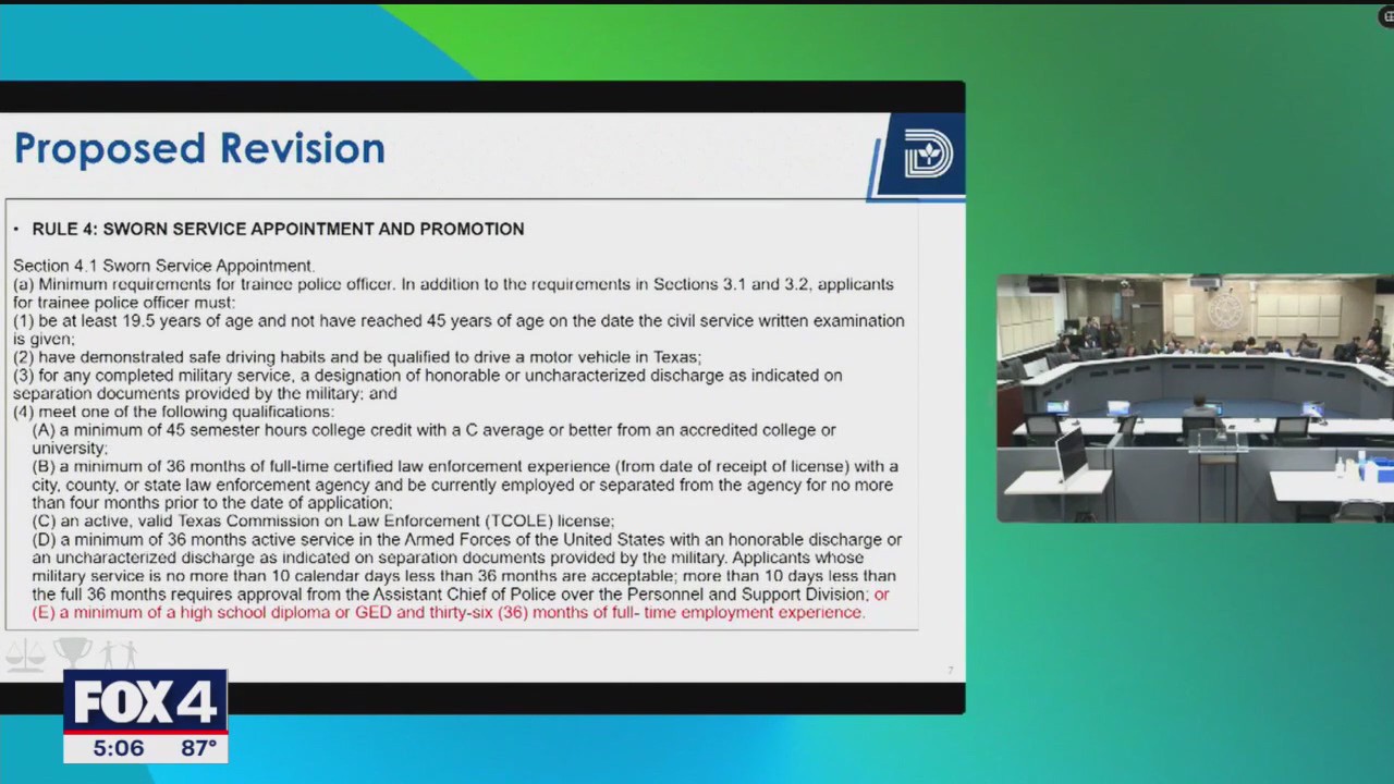 City considers dropping some DPD officer requirements