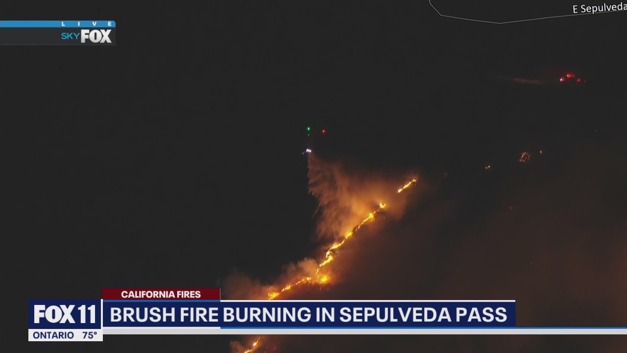 Clean water drop over LA 405 Freeway fire