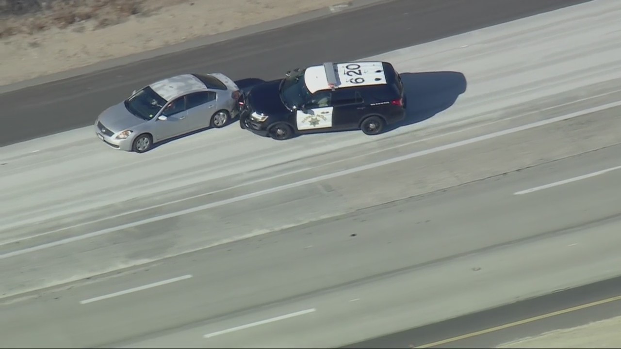 CHP officers use pit maneuver to disable pursuit vehicle on the 23 Freeway