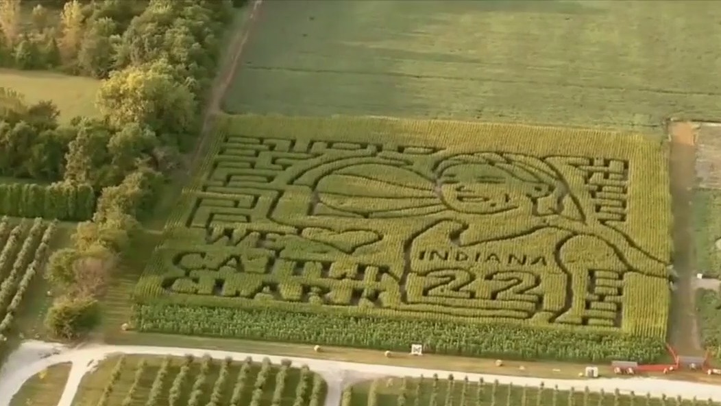Caitlin Clark corn maze in Indiana