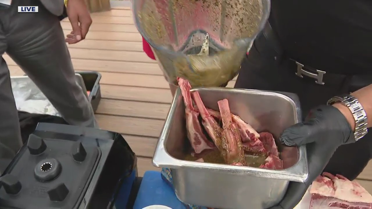 Chef Bobby prepares his classic Cognac and Herb Marinade