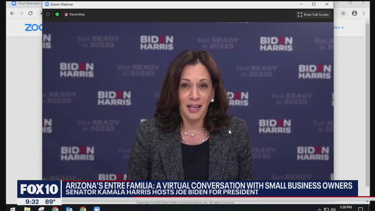 VP candidate Kamala Harris speaks in virtual roundtable with Arizona small business owners