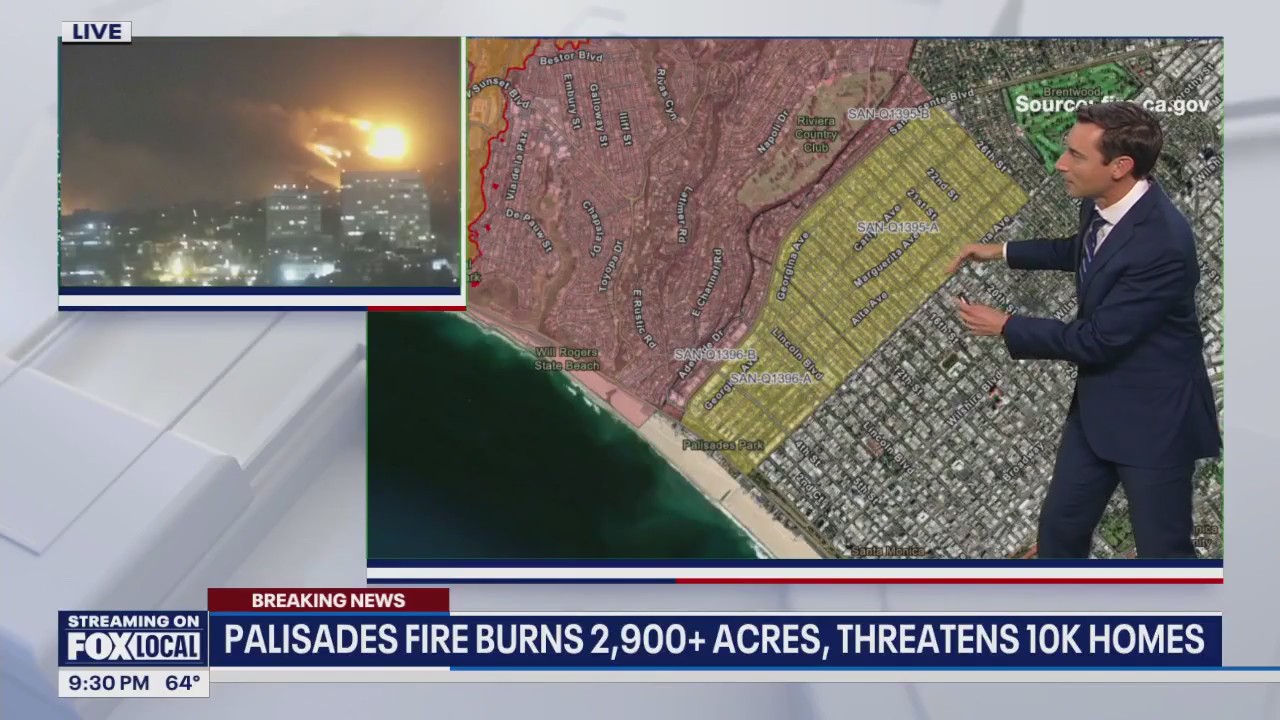 Tracking the winds, fire's projected path | FOX 11 Los Angeles