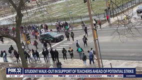 Proviso East High School students walk-out in support of teachers
