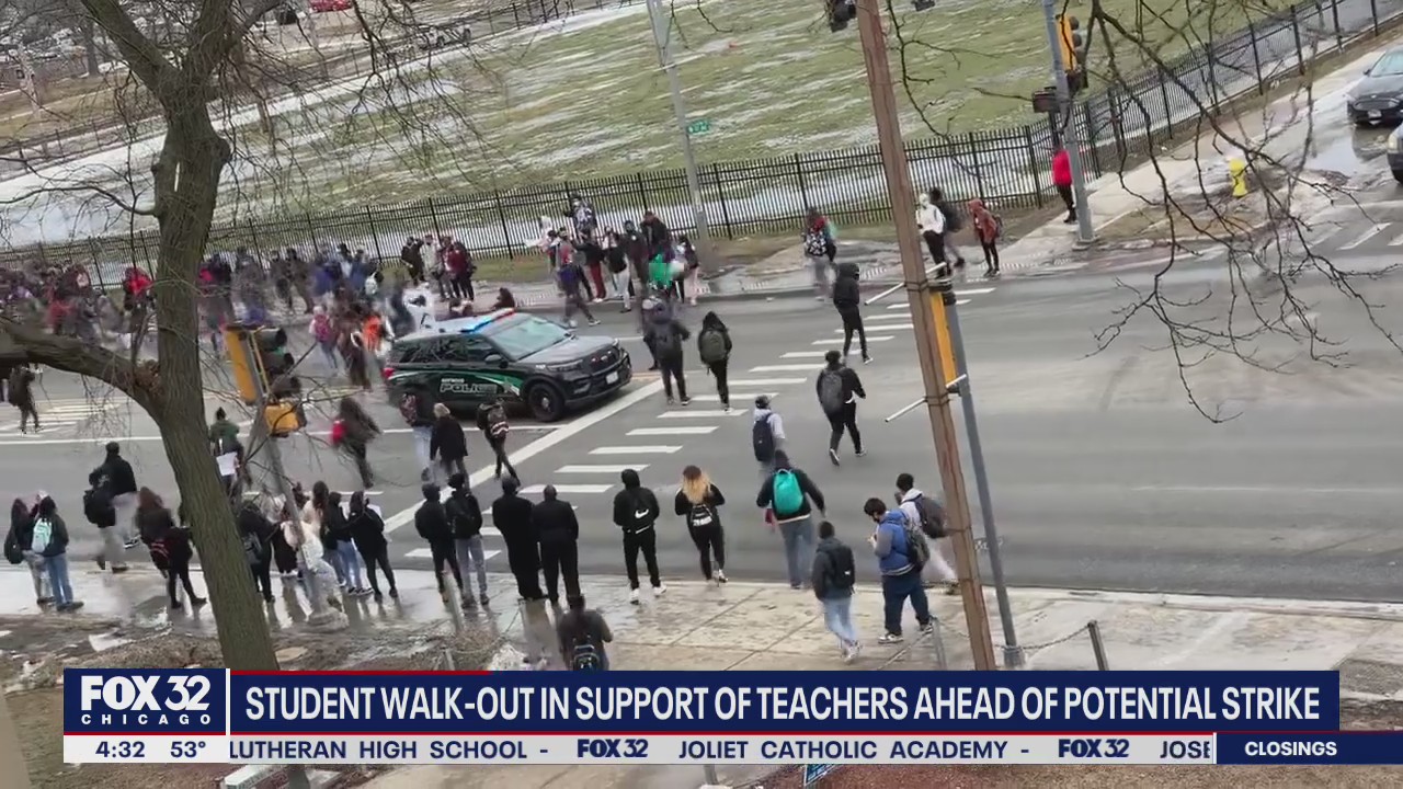 Proviso East High School students walk-out in support of teachers