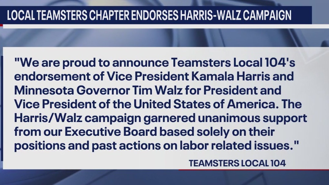 AZ Teamsters chapter endorses Kamala Harris