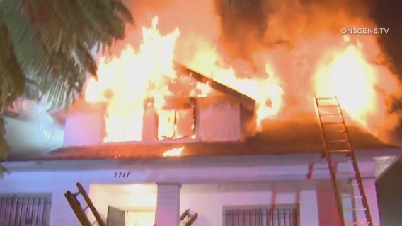 West Adams home goes up in flames