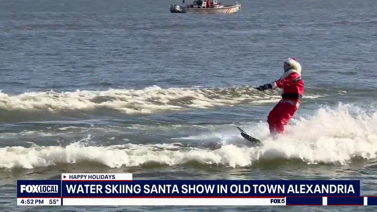 CRAZY VIDEO: Water Skiing Santas