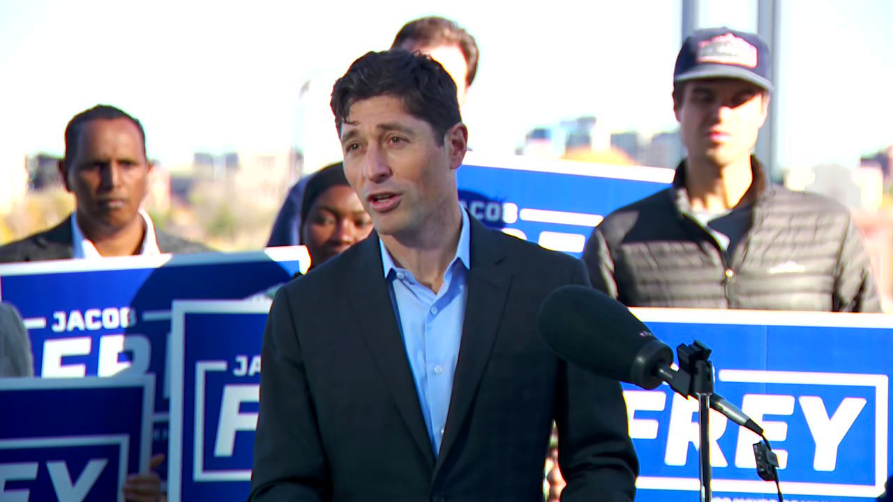 Jacob Frey speaks after winning re-election