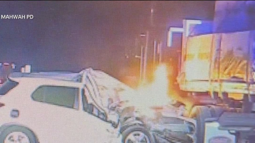 Mahwah, NJ police save driver after fiery crash