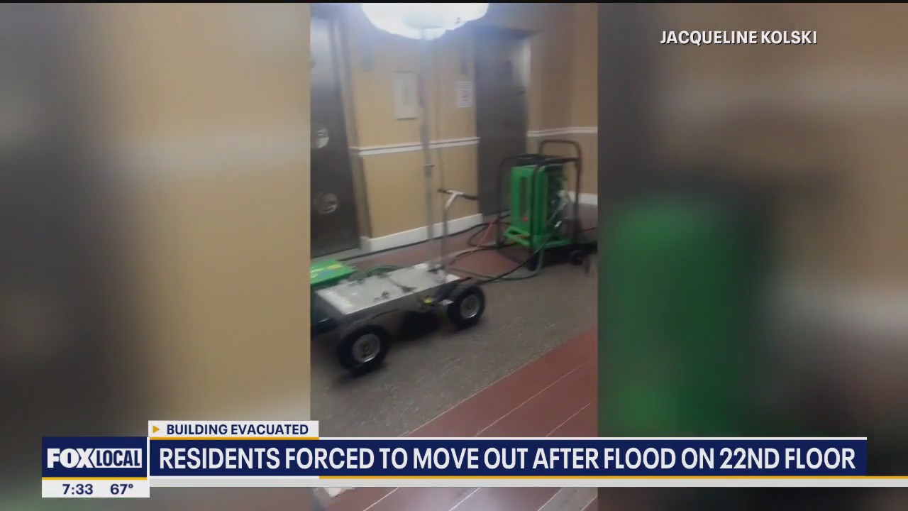 Residents forced to move out after flood on 22nd floor