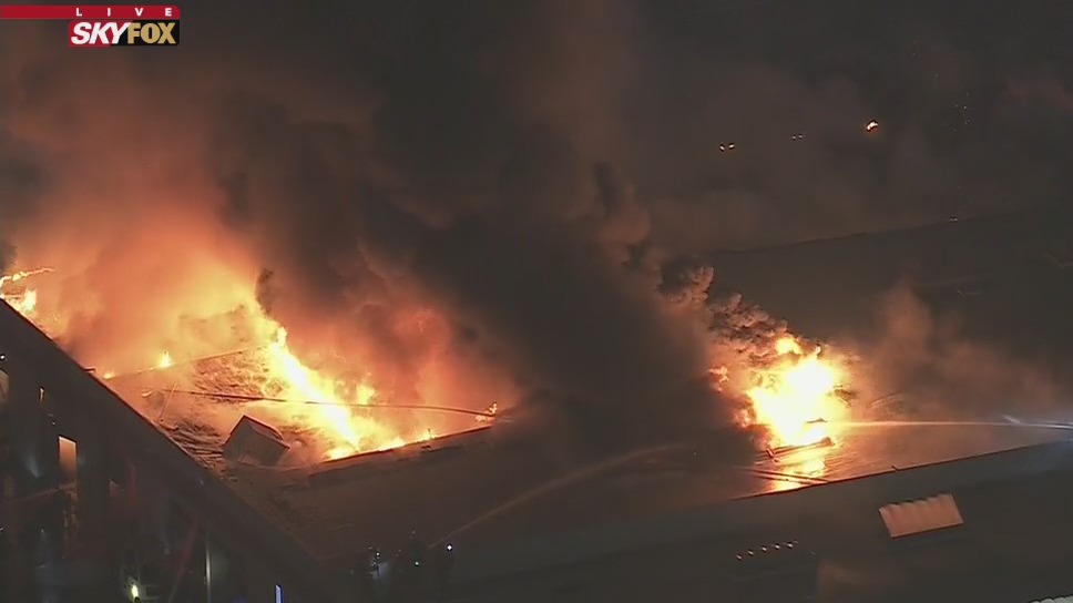Crews battling 3-alarm fire in Baldwin Park