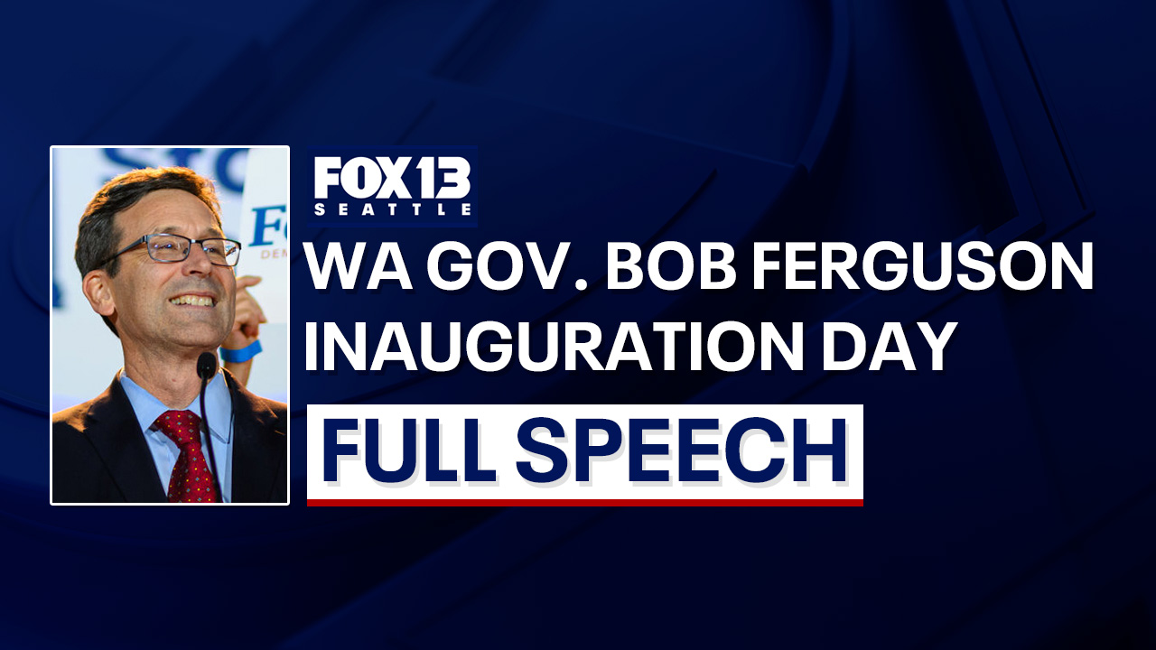 WA Gov. Bob Ferguson gives speech after being sworn in