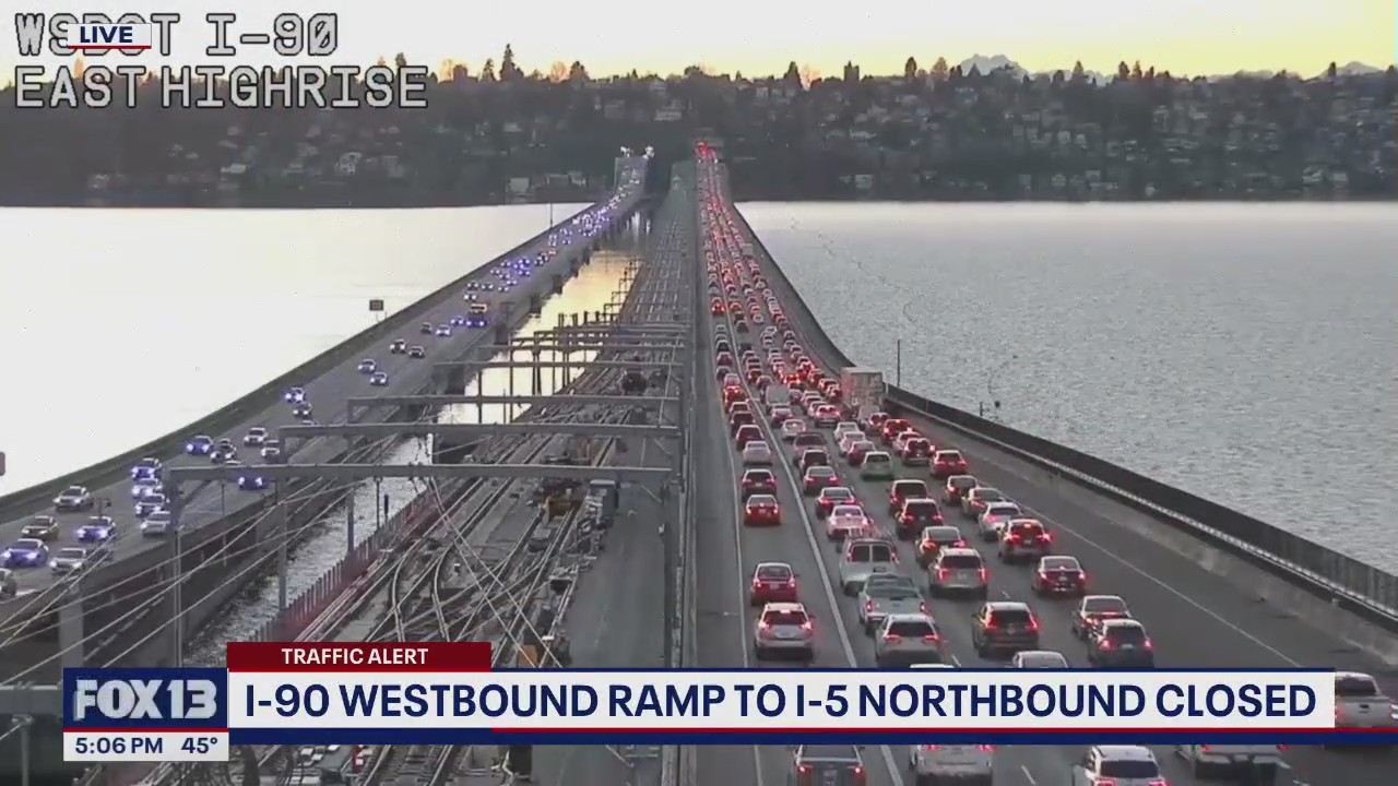 I-90 westbound ramp to I-5 northbound closed