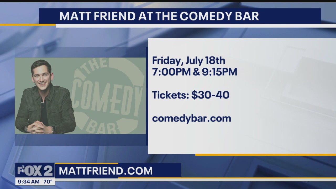 Comedian Matt Friend performing at the Comedy Bar