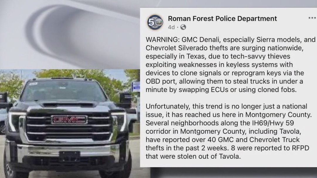 Nearly 100 GMC trucks stolen across Houston area