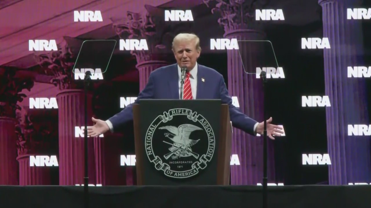 Donald Trump speaks at NRA convention in Dallas