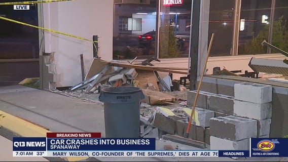 Car crashes into Spanaway business