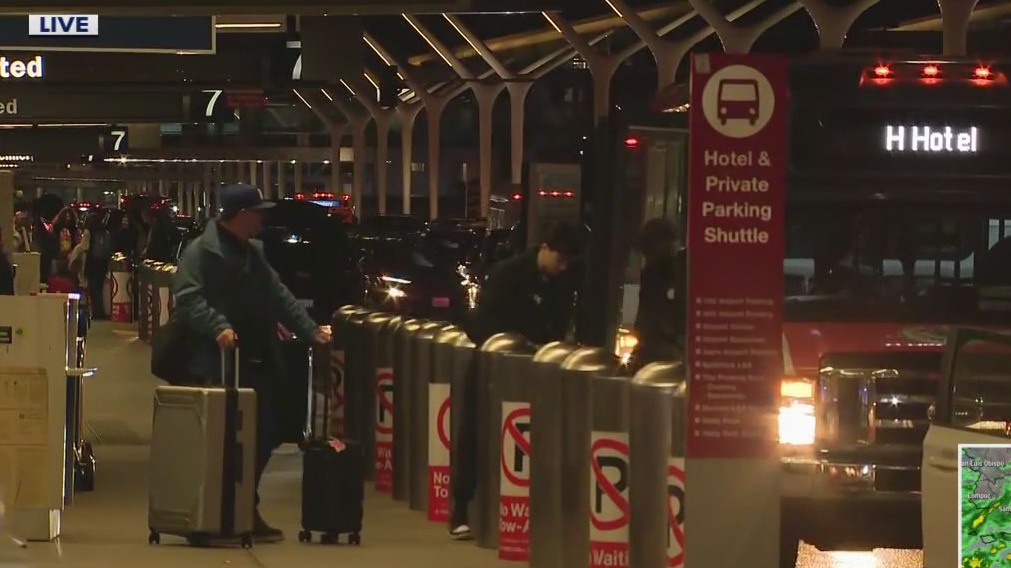 Busy day at LAX amid storm