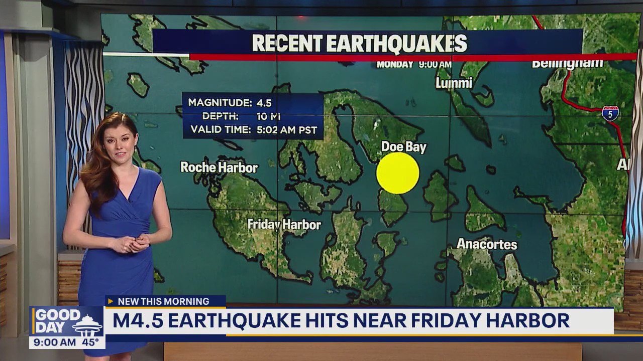 M4.5 quake shakes near Friday Harbor