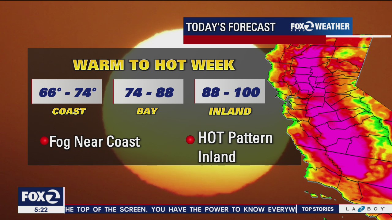 Triple digits inland
