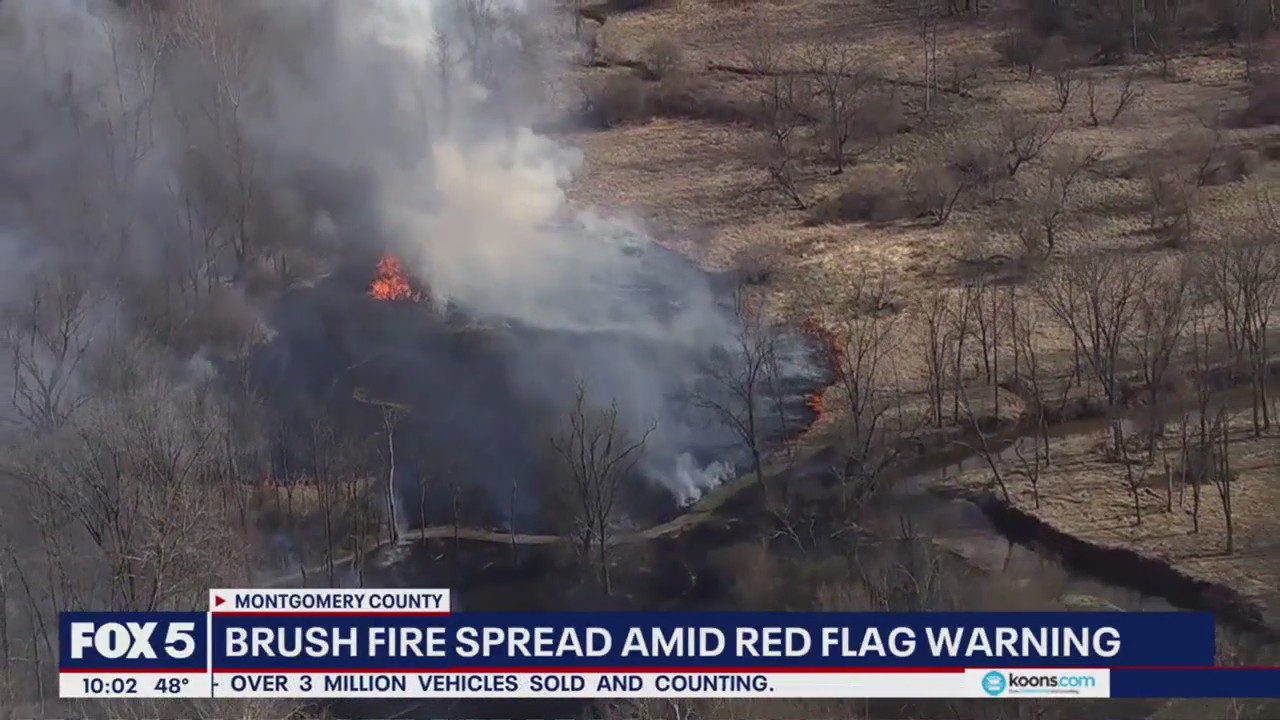 Massive brush fire breaks out in Gaithersburg park | FOX 5 DC