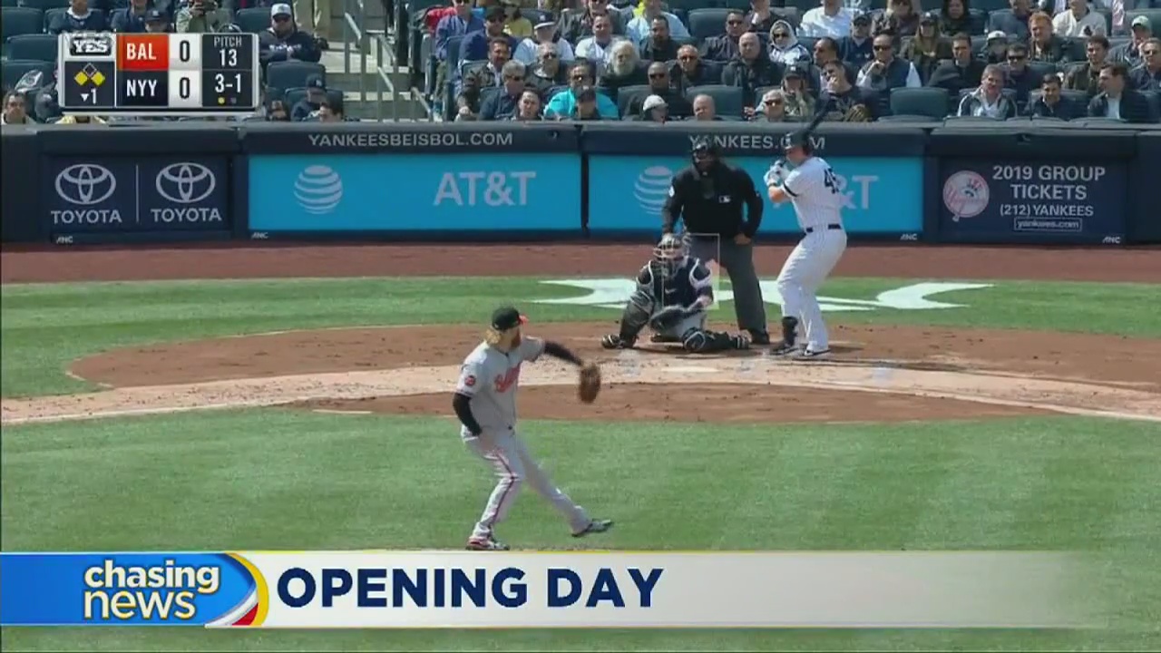 Yankee fans do their thing on opening day