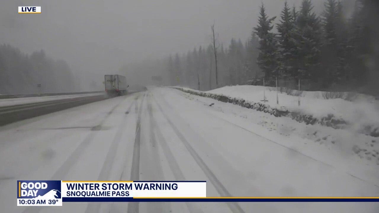 Winter storm warning, avalanche danger in western WA: Driving conditions