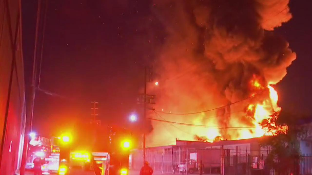 Boyle Heights building fire sparks hundreds of small explosions