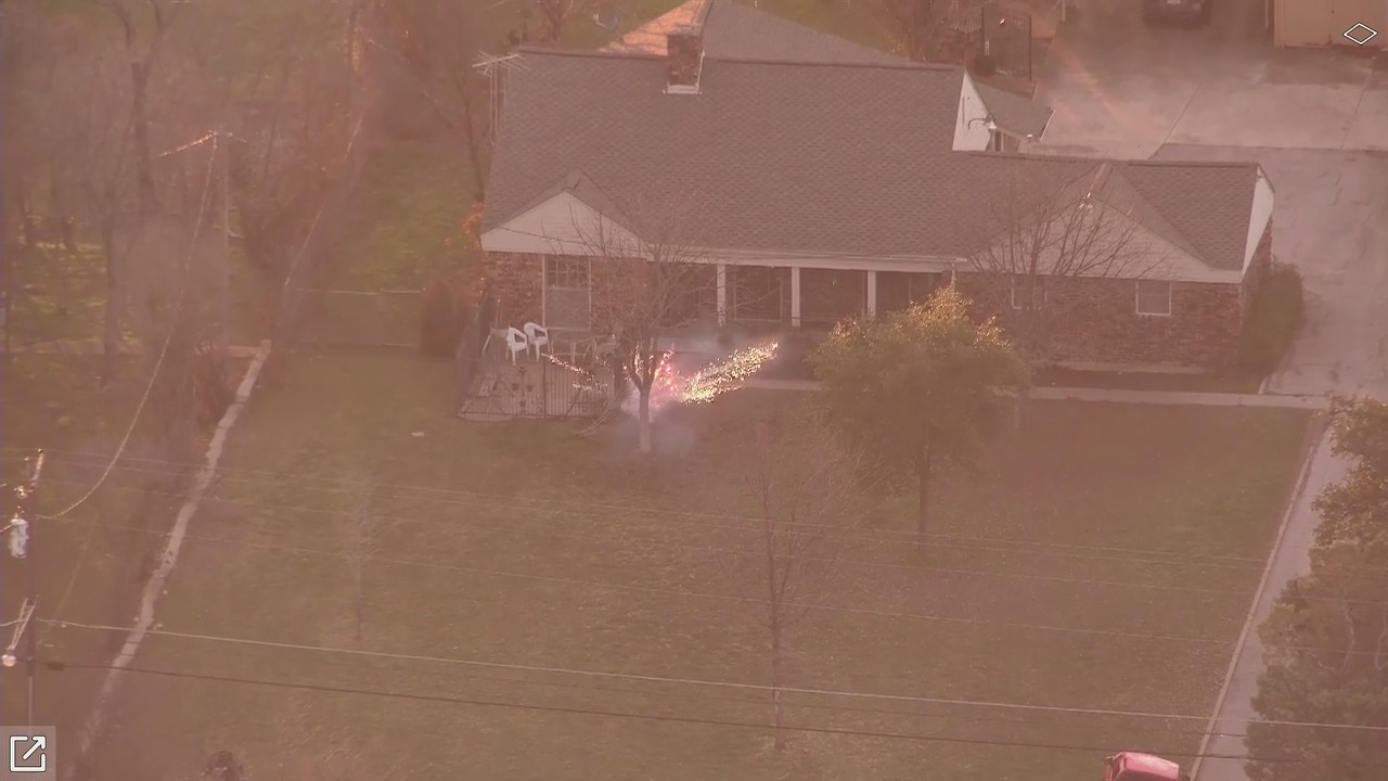 Barricaded suspect throws fireworks at officers