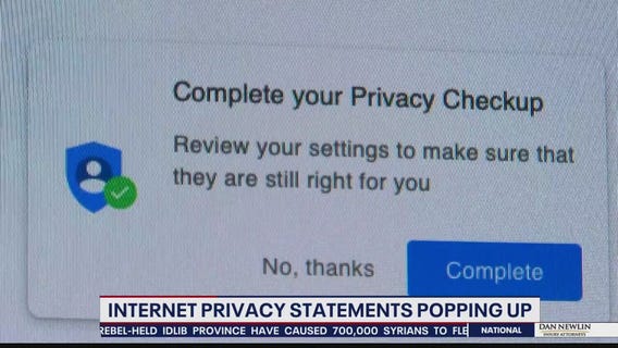 Internet privacy statements popping up