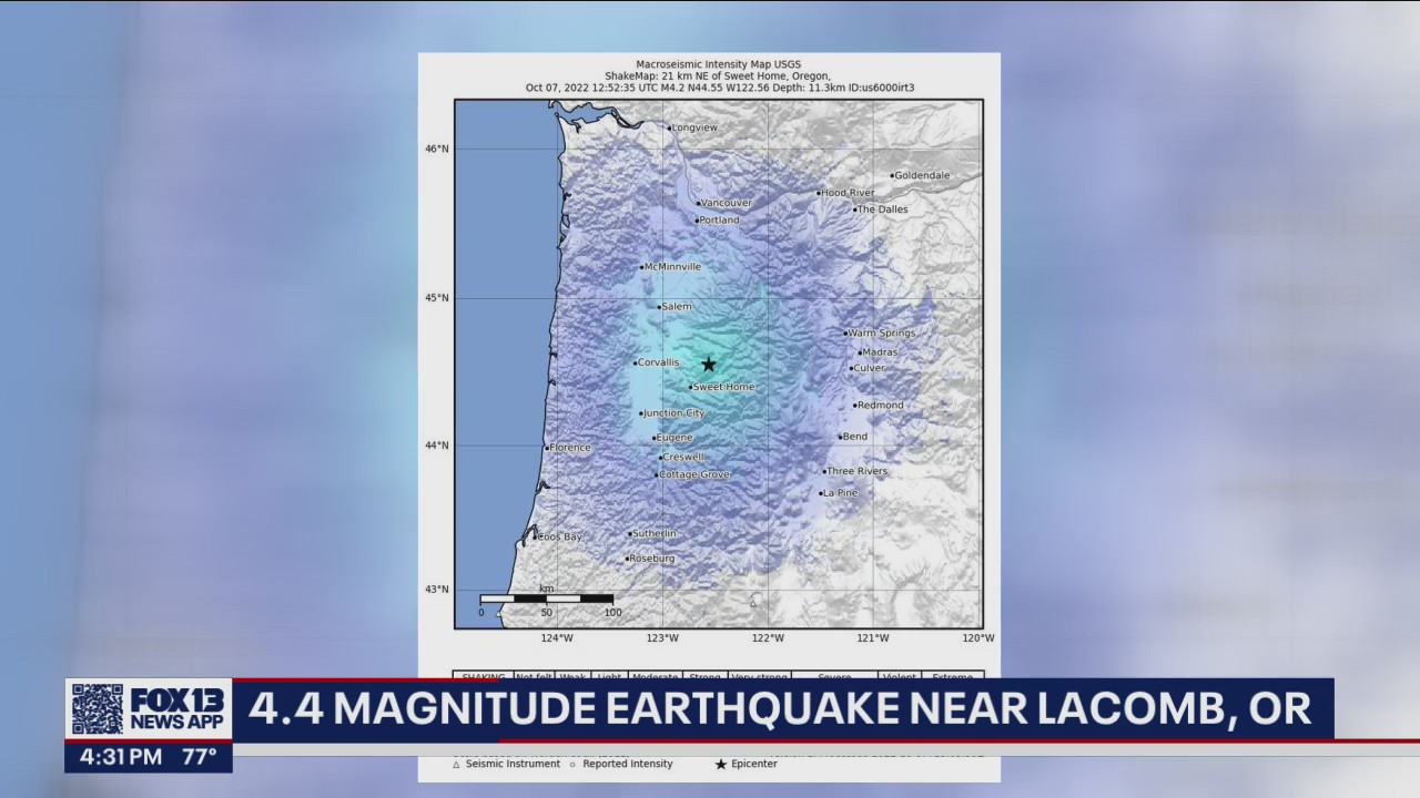 Did you feel it? 4.4 magnitude earthquake reported in Oregon