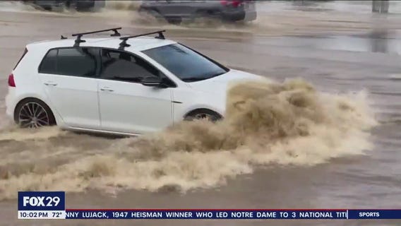 Flash flooding wreaks havoc on Tuesday afternoon commute in parts of Pennsylvania