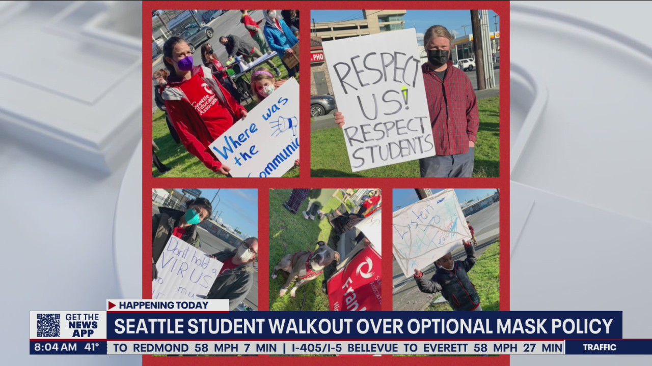 Seattle student walkout over optional mask policy