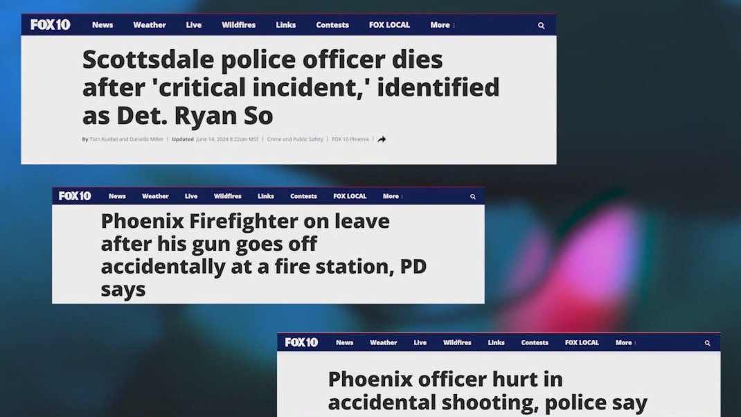 Recent accidental gun discharges by AZ first responders | FOX 10 Phoenix