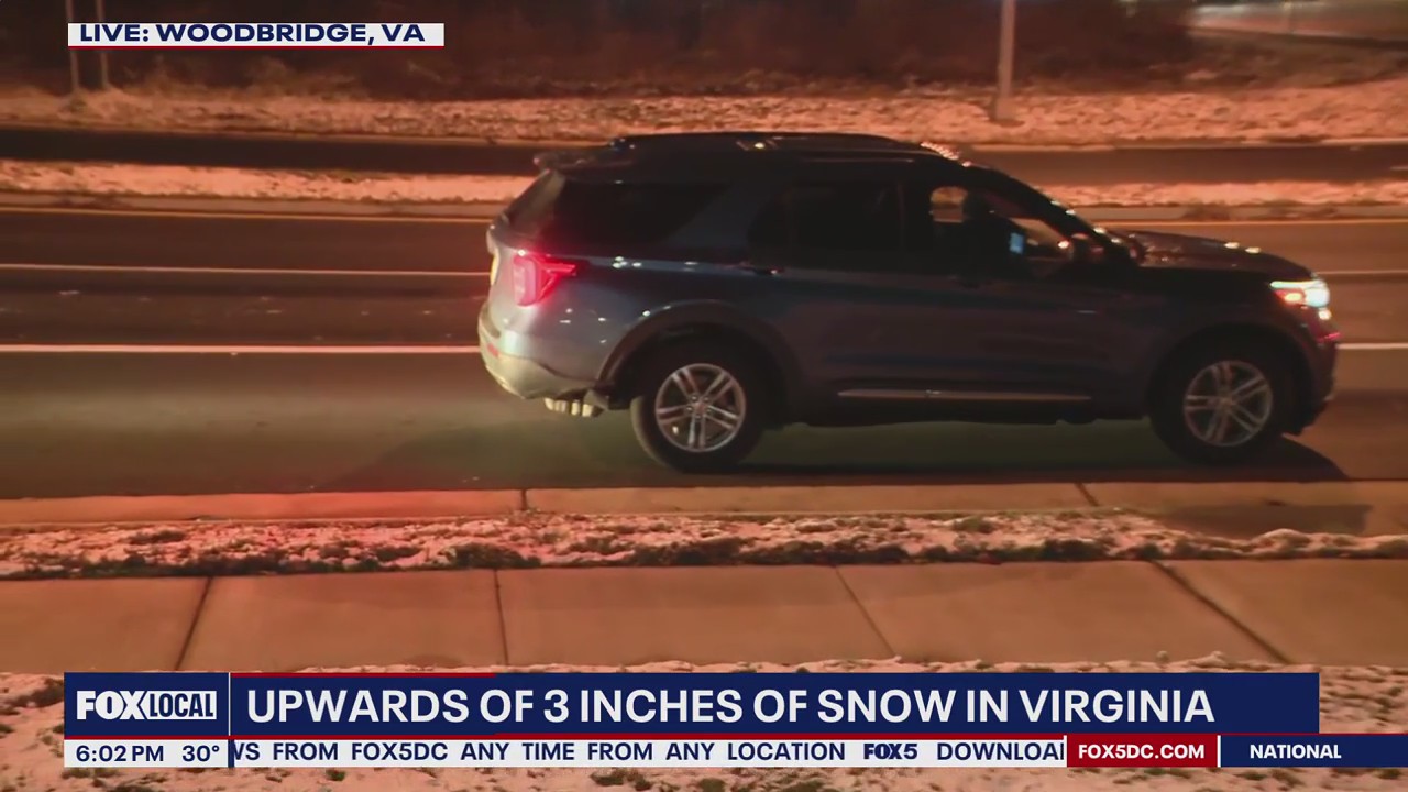 Parts of Virginia see upwards of 3 inches of snow