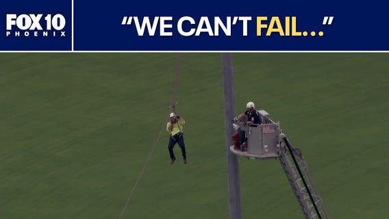 Worker rescued from Mesa stadium light pole