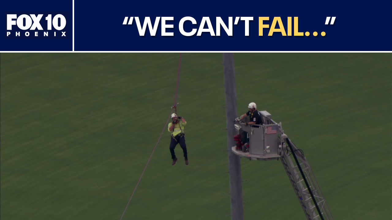 Worker rescued from Mesa stadium light pole