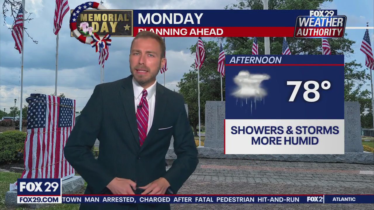 Weather Authority: Sunday night forecast ahead rainy Memorial Day