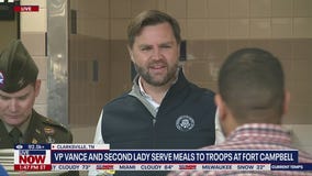 VP Vance serves meals to troops at Fort Campbell
