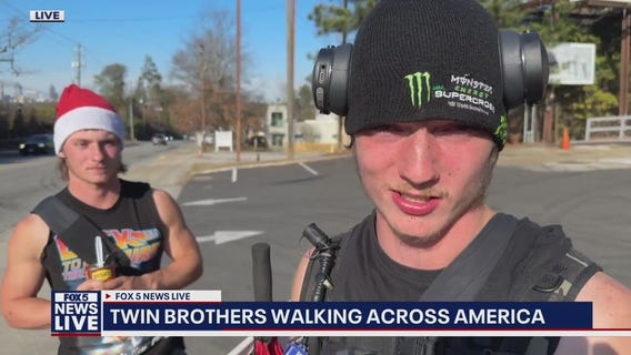 Twin brothers are walking across America together