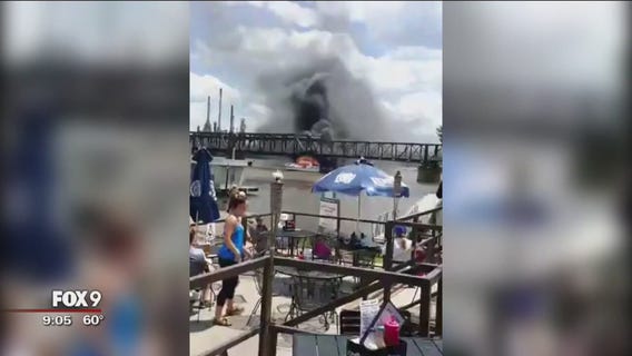 Boat catches fire on Mississippi River near Inver Grove Heights