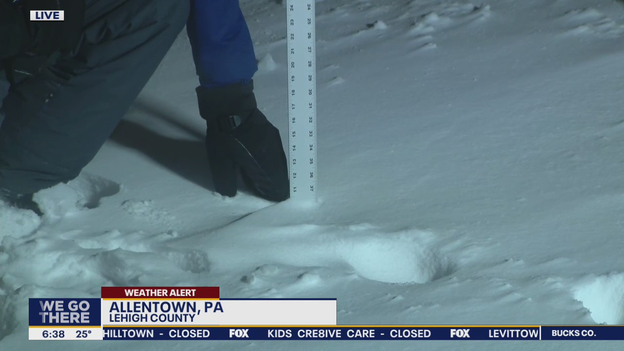 Nor'easter leaves parts of Lehigh County under nearly a foot of snow